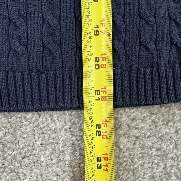 Polo Jeans Co Ralph Lauren Sweater Womens L Navy Blue Cable Knit Cotton Classic - Picture 4 of 9